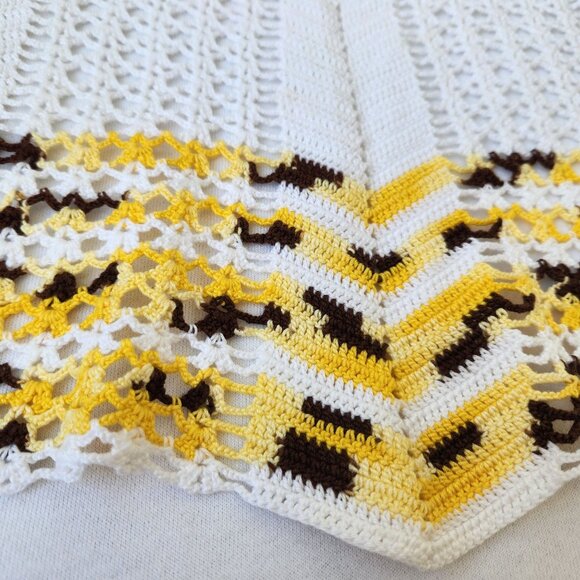 Vintage Hand Crocheted Waist Half Apron Housewife Chef Cook Baking Cute Retro - Picture 3 of 8